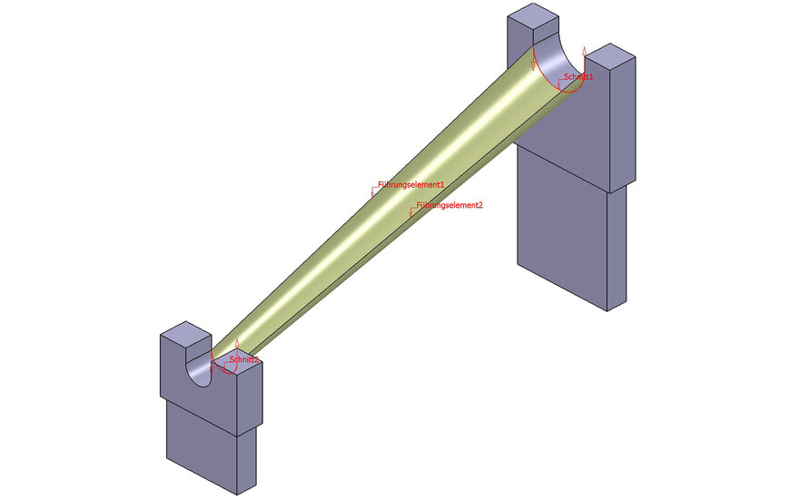 Hybridmodell aus Volumen-, Draht- und Flächengeometrie. 