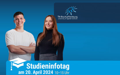 Vorschaubild mit zwei Student*innen für den Studieninfotag an der Technischen Hochschule Aschaffenburg.