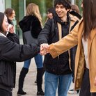 Internationale Austauschstudierende auf dem Campus