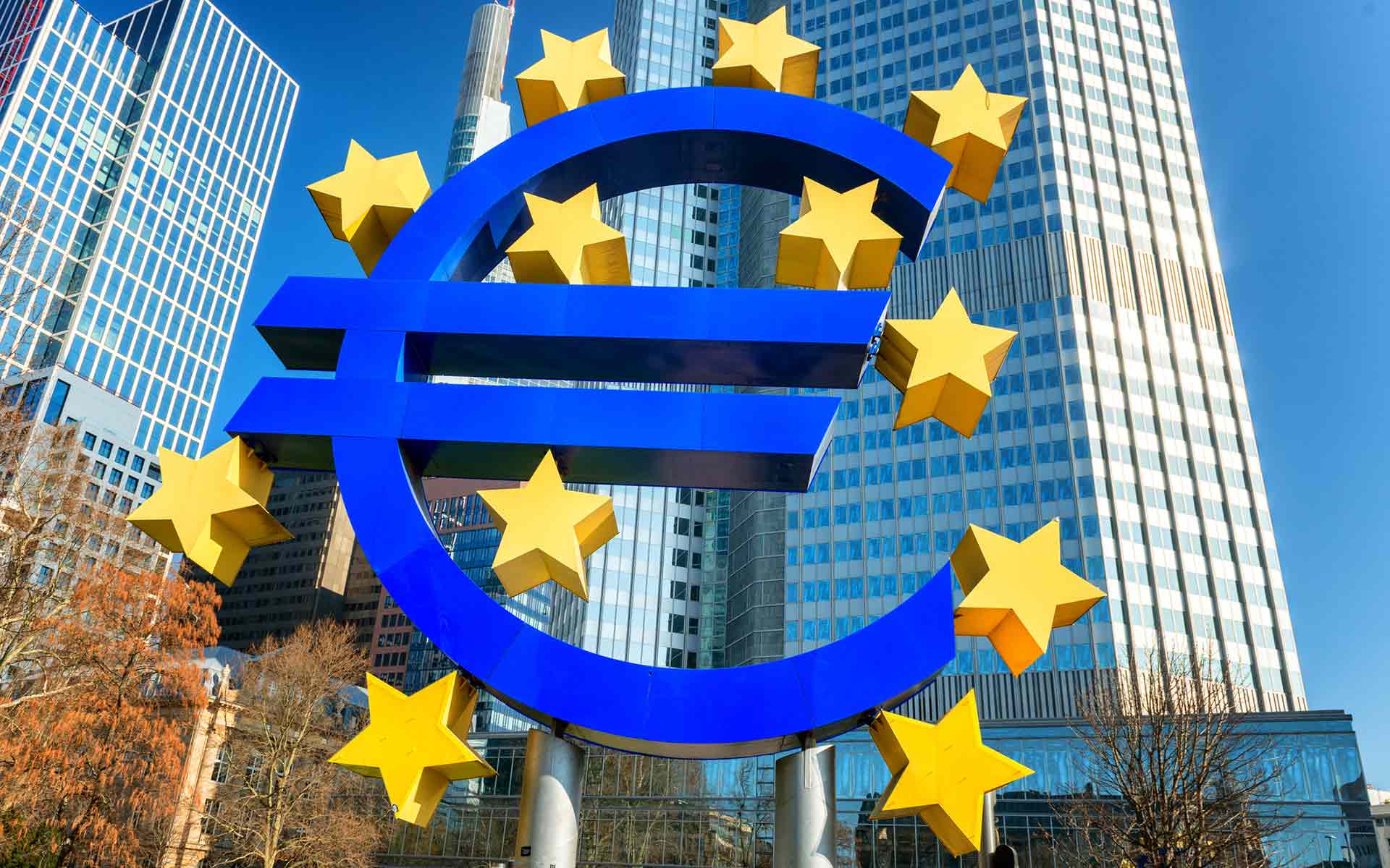 The European Central Bank Euro Symbol in Frankfurt